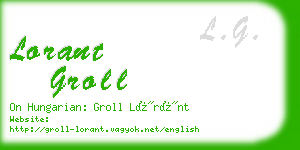 lorant groll business card